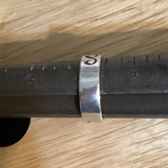 Sterling Silver Ring Band, New, Handmade, size 7.5, Wave Design, Ocean Design - Picture 5 of 5